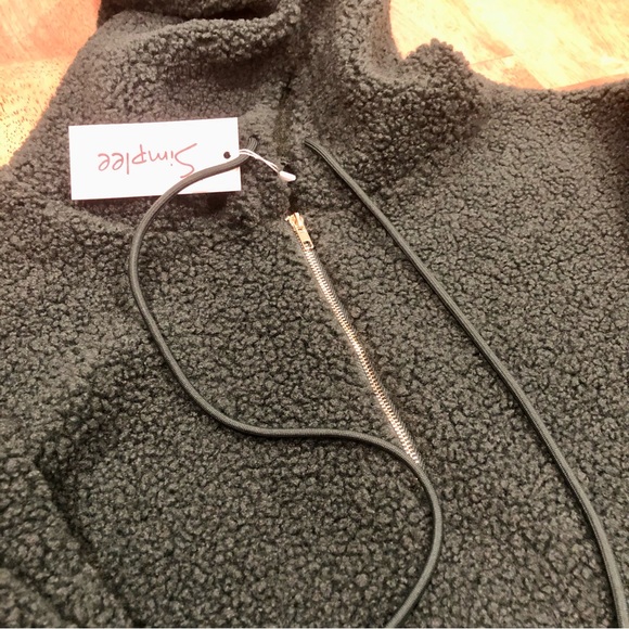 Simplee long pullover large green hooded sweatshirt - Picture 8 of 8